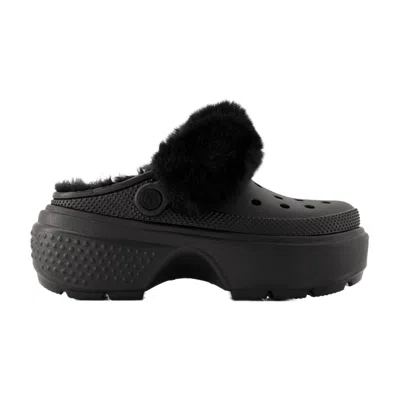Crocs Stomp Lined Slipper In Black