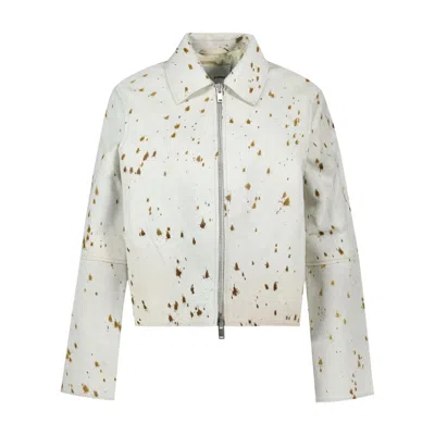 Samsoe & Samsoe Samsøe Samsøe Speckled Cowhide Jacket In Neutral
