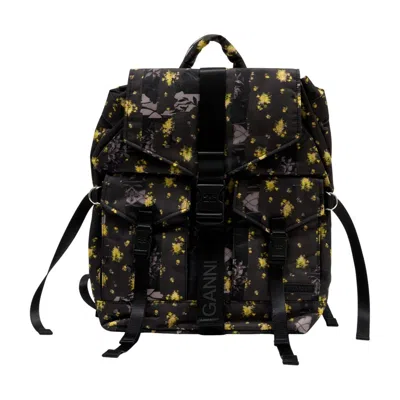 Ganni Re Tech Backpack In Black