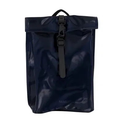 Rains Roll-top Synthetic Backpack In Blue