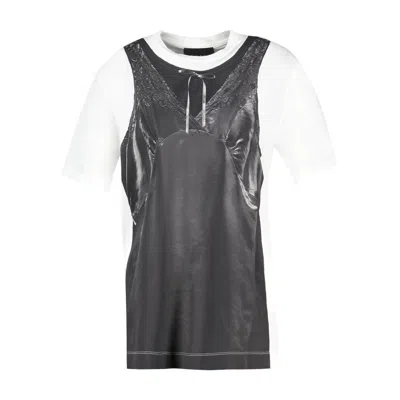 Simone Rocha Patchwork Trompe Loeil T-shirt In White