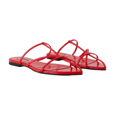 Jil Sander Leather Strappy Sandals In Red