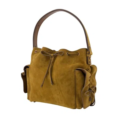 Acne Studios Multipocket Calfskin Shoulder Bag In Brown