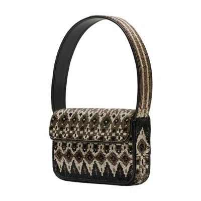 Staud Tommy Beaded Shoulder Bag In Black