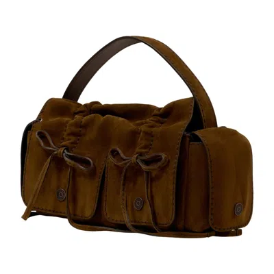Acne Studios Multipocket Calfskin Shoulder Bag In Brown