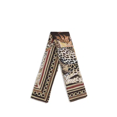 Ferragamo Silk Foulard Animal Pattern Rectangular Design In Multi