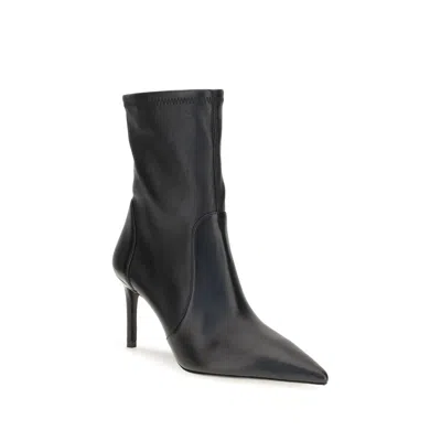 Stuart Weitzman Pointed-toe Stiletto Ankle Boot In Black
