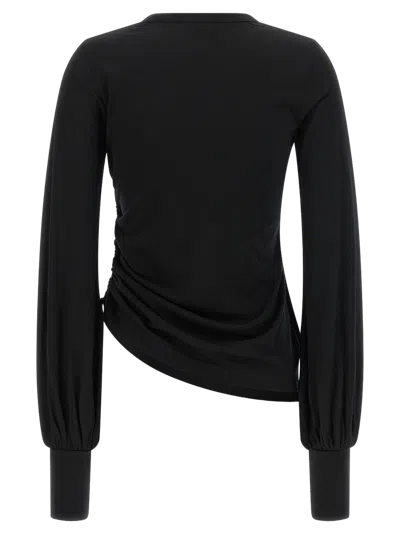 Y-3 Merino Wool With Side Drawstring Long-sleeve T-shirt In Black