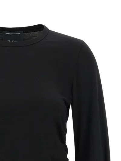Y-3 Merino Wool With Side Drawstring Long-sleeve T-shirt In Black