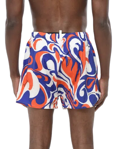 Dsquared2 Abstract Pattern Boxer Swim Shorts In Multi