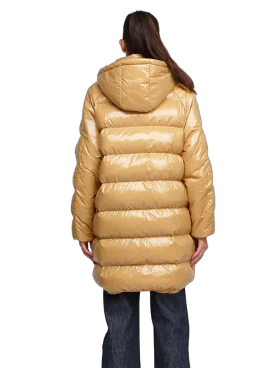Pinko Quilted Polyamide Down Jacket In Orange