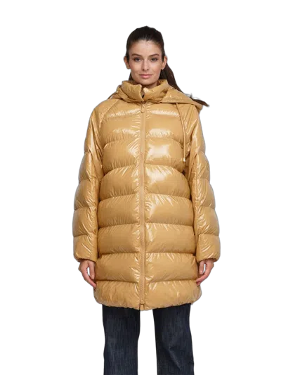 Pinko Quilted Polyamide Down Jacket In Orange