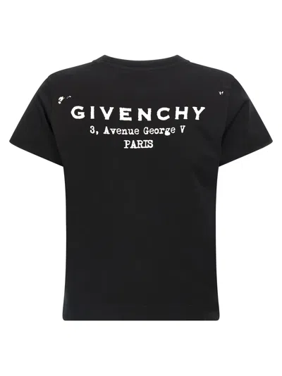 Givenchy Cotton Logo Print Regular Fit T-shirt In Black