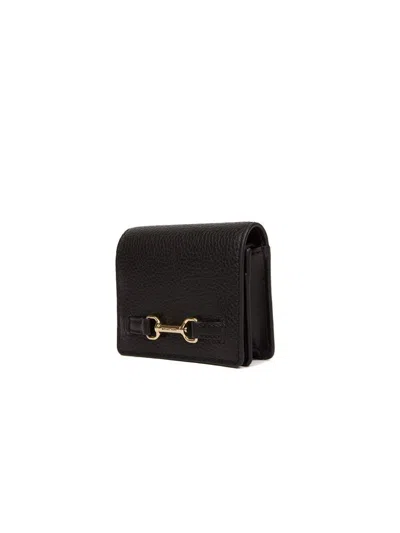 Michael Kors Leather Flap Wallet In Black