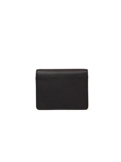 Michael Kors Leather Flap Wallet In Black