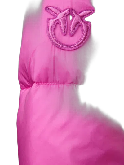 Pinko Quilted Polyamide Down Jacket In Pink