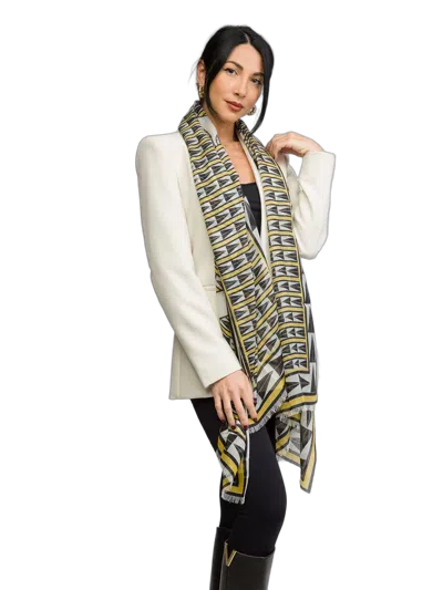 Lanvin Geometric Wool Scarf In Multi