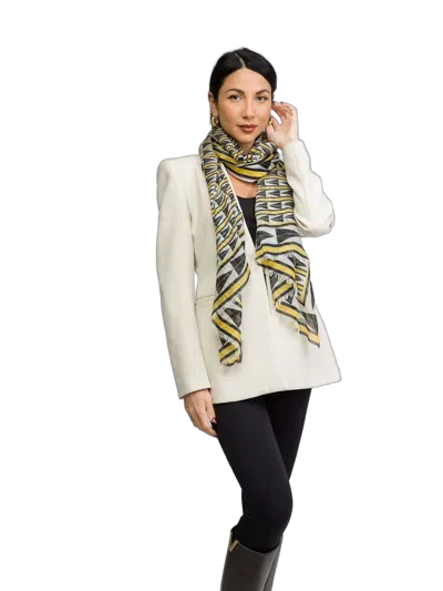 Lanvin Geometric Wool Scarf In Multi