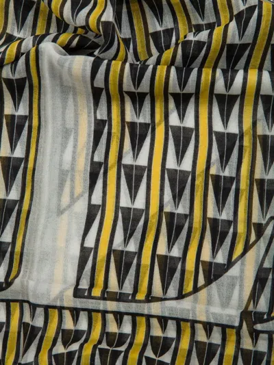 Lanvin Geometric Wool Scarf In Multi