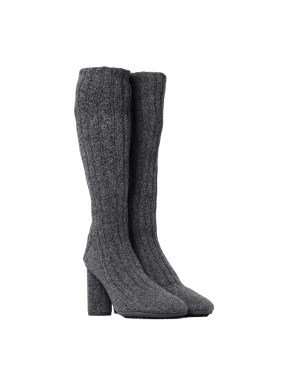 Bottega Veneta Knitted Wool Ribbed Boot In Multi