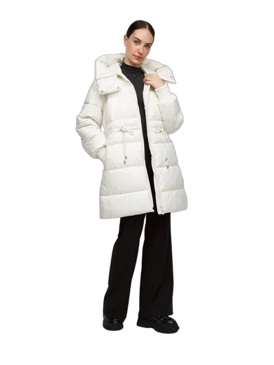 Pinko Quilted Puffer Down Jacket In White