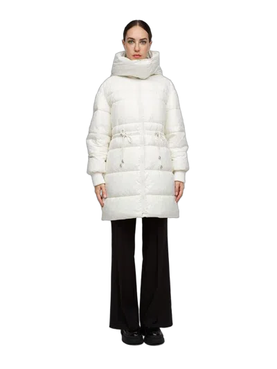 Pinko Quilted Puffer Down Jacket In White