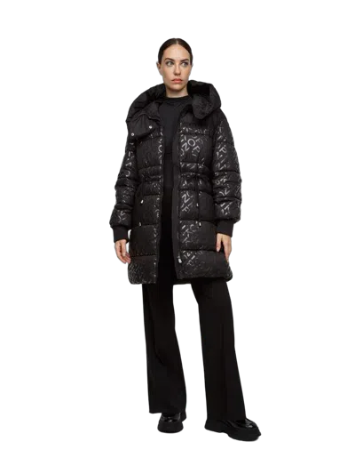 Pinko Quilted Puffer Down Jacket In Black