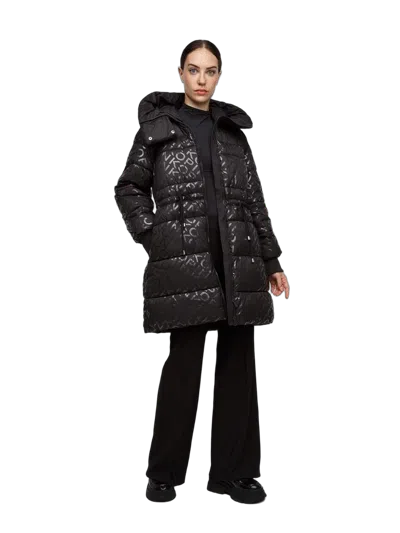 Pinko Quilted Puffer Down Jacket In Black