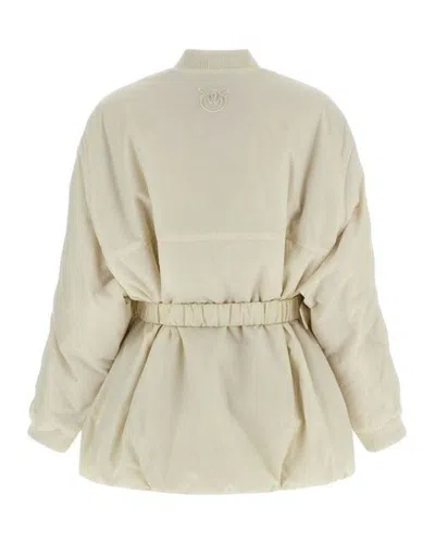 Pinko Quilted Nylon Down Jacket In White