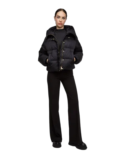 Pinko Quilted Puffer Down Jacket In Black