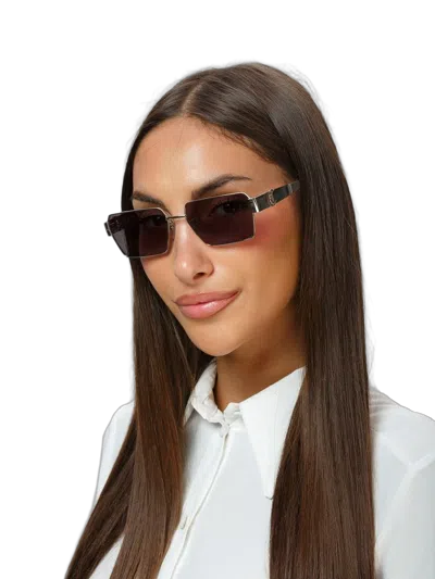 Just Cavalli Sjc153 Rectangular Metal Frame Sunglasses In Multi