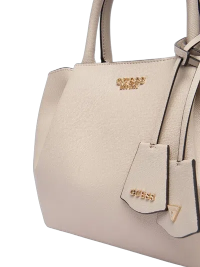 Guess Structured Polyurethane Tote Bag In Beige