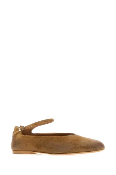 Jil Sander Elyss Buckle-fastening Ballet Flats In Camel