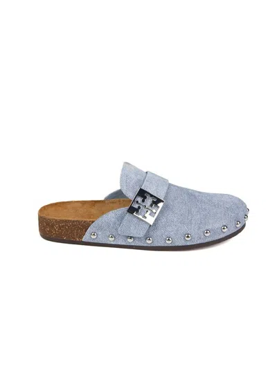 Tory Burch Mellow Stud Mule In Blue