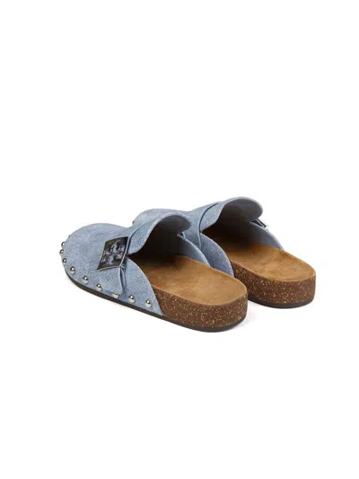 Tory Burch Mellow Stud Mule In Blue