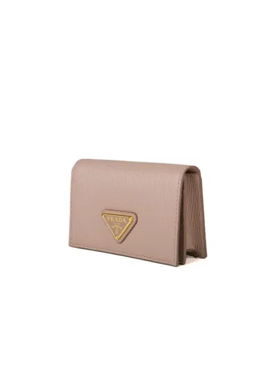 Prada Saffiano Leather Wallet In Pink