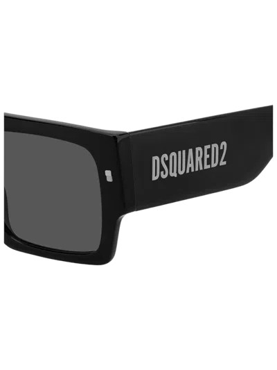 Dsquared2 D2 Logo-embossed Acetate Sunglasses In Black