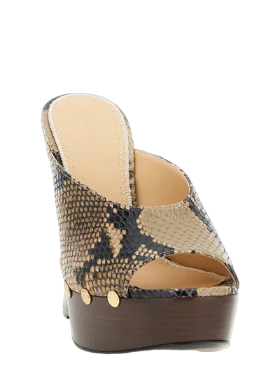 Magda Butrym Python-print Calfskin Wedge Sandal In Brown