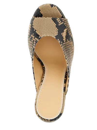 Magda Butrym Python-print Calfskin Wedge Sandal In Brown