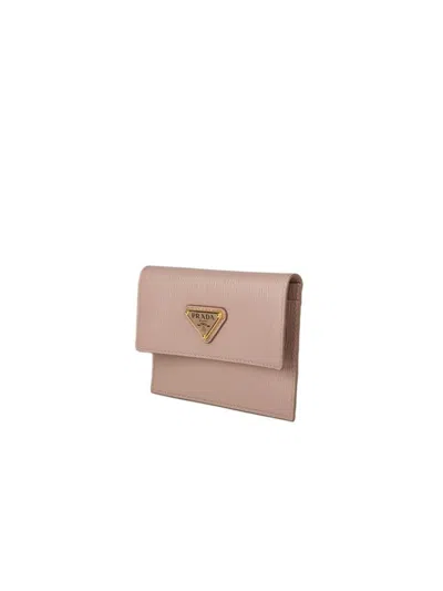 Prada Saffiano Leather Wallet In Beige