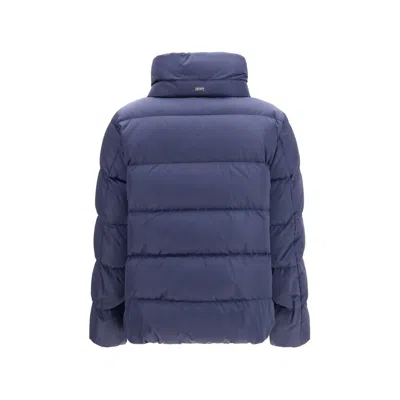 Herno Satin Down-padded Down Jacket In Navy