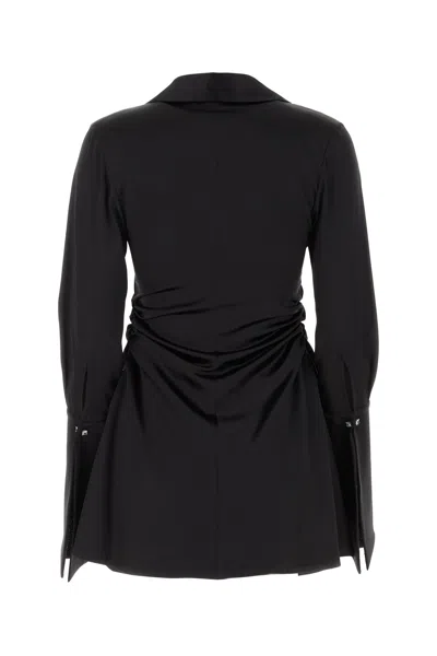 Verguenza Crystal-embellished Silk Shirt Dress In Black