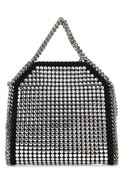 Stella Mccartney Studded Wool Shoulder Bag In Black