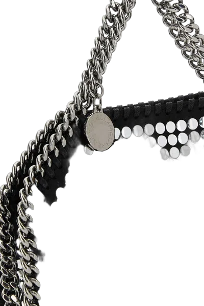 Stella Mccartney Studded Wool Shoulder Bag In Black
