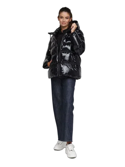 Pinko Quilted Polyamide Puffer Down Jacket In Black