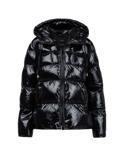 Pinko Quilted Polyamide Puffer Down Jacket In Black