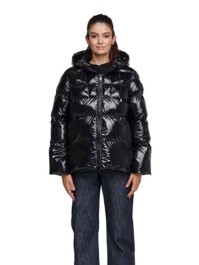 Pinko Quilted Polyamide Puffer Down Jacket In Black