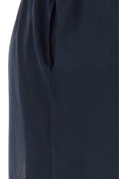 Ferragamo Flared Polyester Trousers In Blue