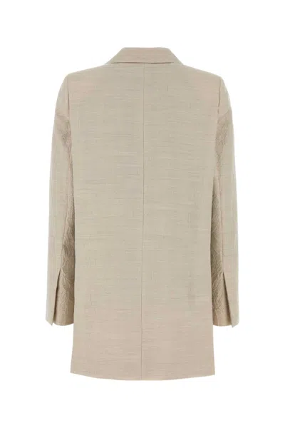 Max Mara Virgin Wool Blazer In Neutral