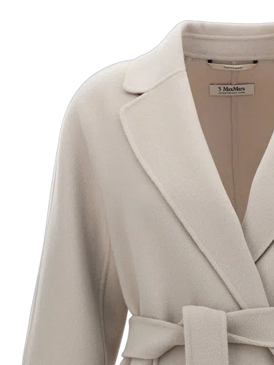 S Max Mara Esturia Coat Belted Waist Long Length In Neutral